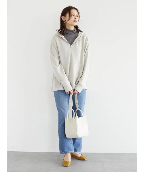 Green Parks(グリーンパークス)の「ハーフZipプルオーバー*(パーカー・レディース・サックスブルー/グリーン/ライトベージュ・FREE)」の4枚目の写真