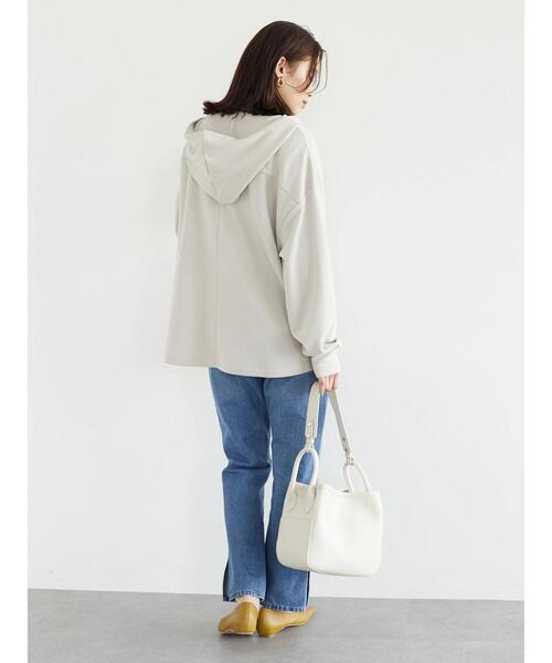 Green Parks(グリーンパークス)の「ハーフZipプルオーバー*(パーカー・レディース・サックスブルー/グリーン/ライトベージュ・FREE)」の6枚目の写真