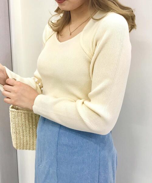 INGNI(イング)の「ボレロ風ニット(ニット/セーター・レディース・アイボリー/ピンク/ベージュ/ブラック/アイボリー系3・M)」の10枚目の写真