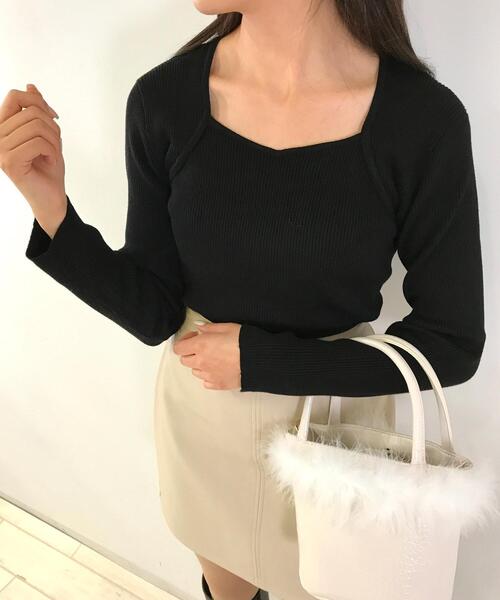 INGNI(イング)の「ボレロ風ニット(ニット/セーター・レディース・アイボリー/ピンク/ベージュ/ブラック/アイボリー系3・M)」の8枚目の写真