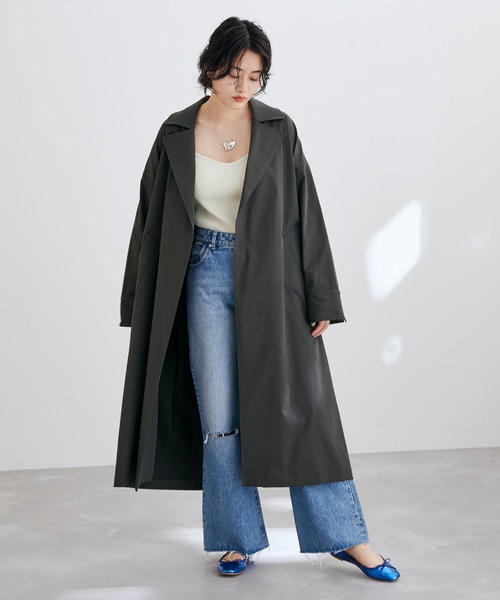 ADAM ET ROPE'（アダムエロペ）の「リラックストレンチコート（トレンチコート・レディース・グレー/ベージュ・FREE）」の6枚目の写真