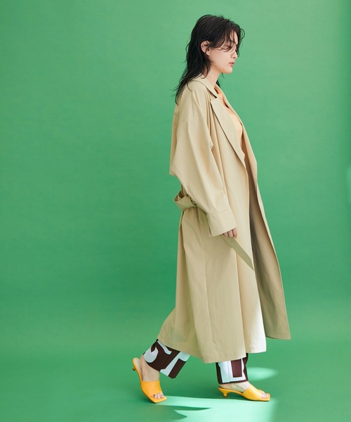 ADAM ET ROPE'（アダムエロペ）の「リラックストレンチコート（トレンチコート・レディース・グレー/ベージュ・FREE）」の21枚目の写真