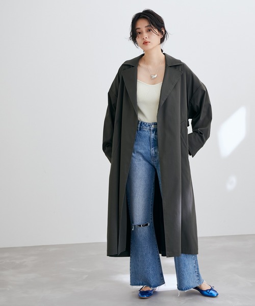 ADAM ET ROPE'（アダムエロペ）の「リラックストレンチコート（トレンチコート・レディース・グレー/ベージュ・FREE）」の22枚目の写真