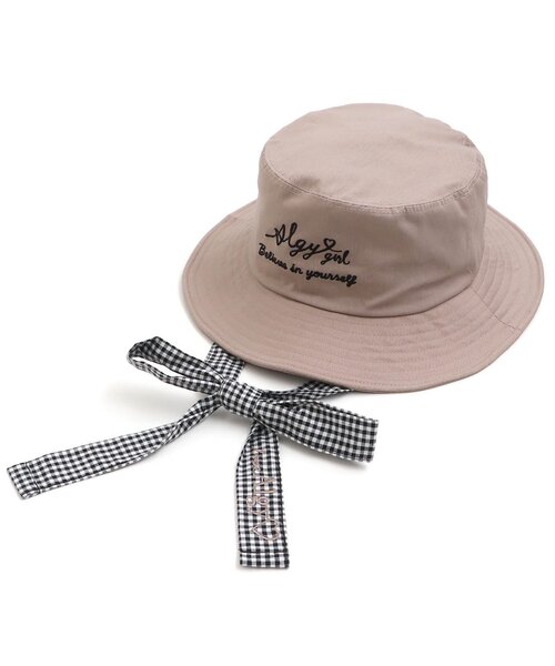 algy（アルジー）の「りぼん付きフリルバケットハット（ハット・キッズ・ブラック/ベージュ/アイボリー・SMALL/MEDIUM）」の11枚目の写真