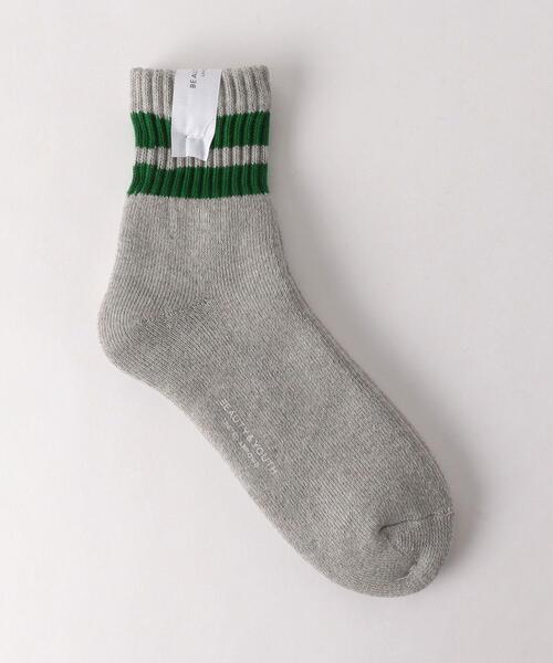 BEAUTY&YOUTH UNITED ARROWS（ビューティーアンドユースユナイテッドアローズ）の「BY 2ライン ソフト パイル クウォーター ソックス（ソックス/靴下・メンズ・ホワイト/ブラック/ベージュ/グレー・FREE）」の3枚目の写真