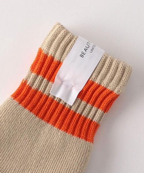 BEAUTY&YOUTH UNITED ARROWS（ビューティーアンドユースユナイテッドアローズ）の「BY 2ライン ソフト パイル クウォーター ソックス（ソックス/靴下・メンズ・ホワイト/ブラック/ベージュ/グレー・FREE）」の7枚目の写真