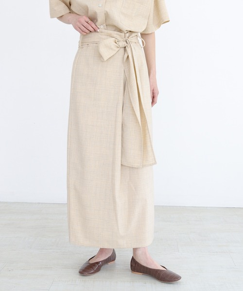 CLEIO（クレイオ）の「【CLEIO】リネンライクチェックスカート（スカート・レディース・イエロー/グリーン・FREE）」の2枚目の写真