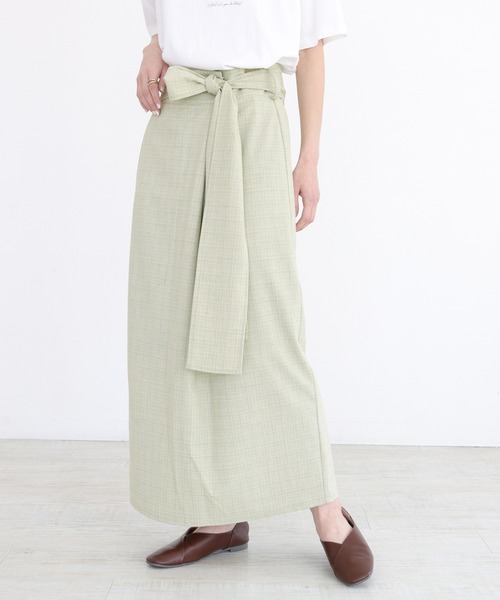 CLEIO（クレイオ）の「【CLEIO】リネンライクチェックスカート（スカート・レディース・イエロー/グリーン・FREE）」の3枚目の写真