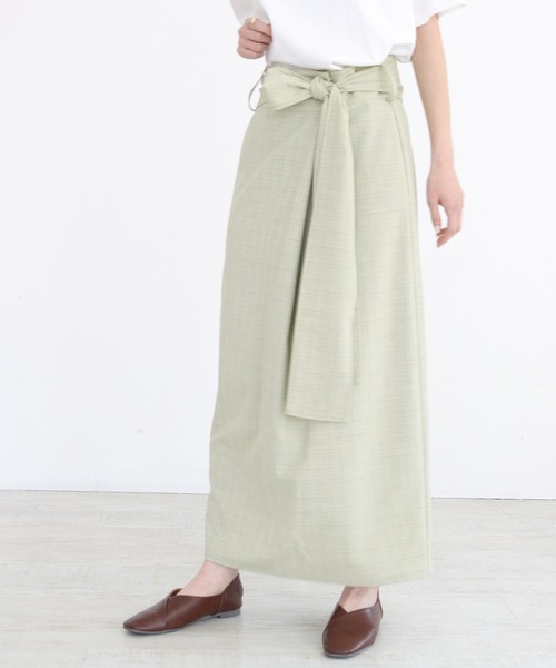 CLEIO（クレイオ）の「【CLEIO】リネンライクチェックスカート（スカート・レディース・イエロー/グリーン・FREE）」の4枚目の写真