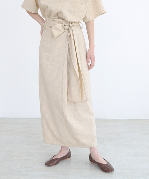 CLEIO（クレイオ）の「【CLEIO】リネンライクチェックスカート（スカート・レディース・イエロー/グリーン・FREE）」の10枚目の写真