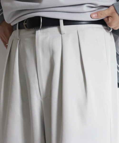 Confirm（コンファーム）の「タックルーズワイドパンツ【Confirm】（スラックス・メンズ・ブラック/ダークブルー/アッシュブラウン/オフホワイト/アイボリー/ブラウン/グリーン/ブラック系その他・L/M）」の12枚目の写真