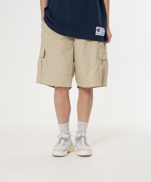 Champion(チャンピオン)の「【CHAMPION/チャンピオン】ナイロンリップストップイージーカーゴショーツ 撥水性 カーゴポケット ウェストベルト(カーゴパンツ・メンズ・チャコールグレー/ブラック/ベージュ/ネイビー/オレンジ/グリーン・MEDIUM/LARGE/X-LARGE)」の4枚目の写真