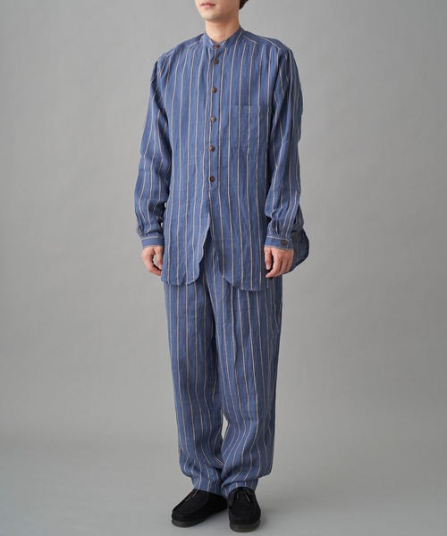 FRANK LEDER(フランクリーダー)の「FRANK LEDER STRPIED LINEN (513027)(その他パンツ・メンズ・ブルー・MEDIUM)」の3枚目の写真