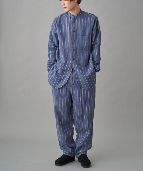 FRANK LEDER(フランクリーダー)の「FRANK LEDER STRPIED LINEN (513027)(その他パンツ・メンズ・ブルー・MEDIUM)」の7枚目の写真
