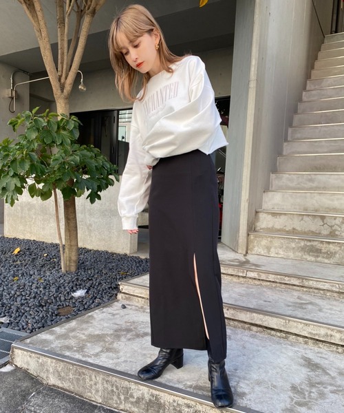 one after another NICE CLAUP（ワンアフターアナザーナイスクラップ）の「Sサイズあり シンプルスリットタイトスカート（スカート・レディース・ブラック/ブラウン/グリーン系その他/ピンク・SMALL/MEDIUM）」の12枚目の写真