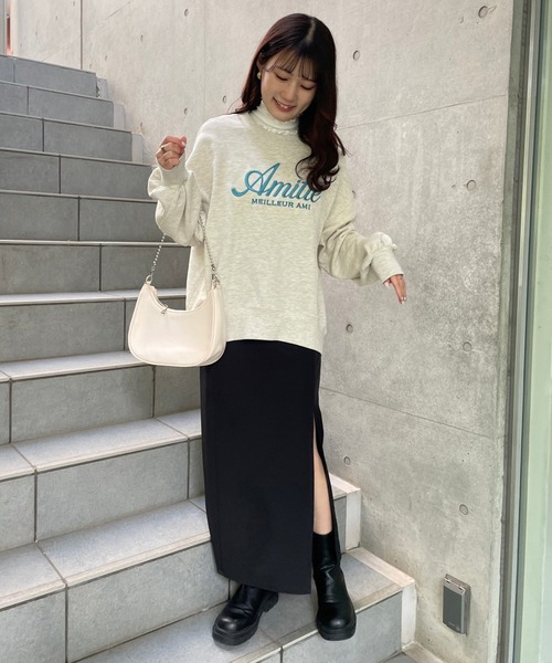 one after another NICE CLAUP（ワンアフターアナザーナイスクラップ）の「Sサイズあり シンプルスリットタイトスカート（スカート・レディース・ブラック/ブラウン/グリーン系その他/ピンク・SMALL/MEDIUM）」の8枚目の写真