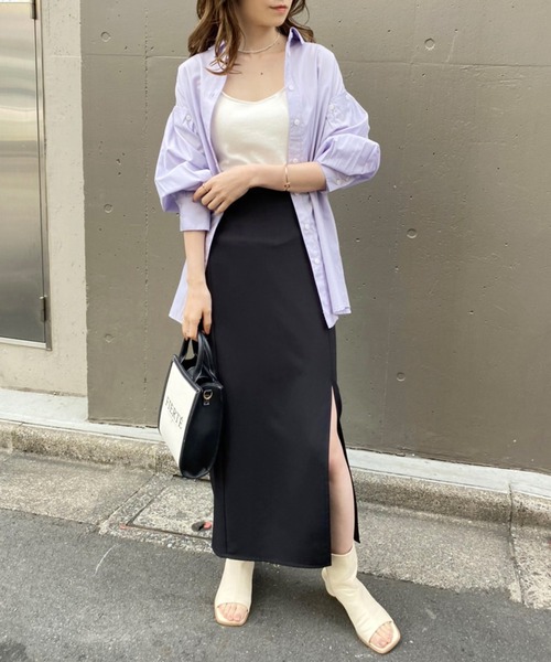 one after another NICE CLAUP（ワンアフターアナザーナイスクラップ）の「Sサイズあり シンプルスリットタイトスカート（スカート・レディース・ブラック/ブラウン/グリーン系その他/ピンク・SMALL/MEDIUM）」の18枚目の写真