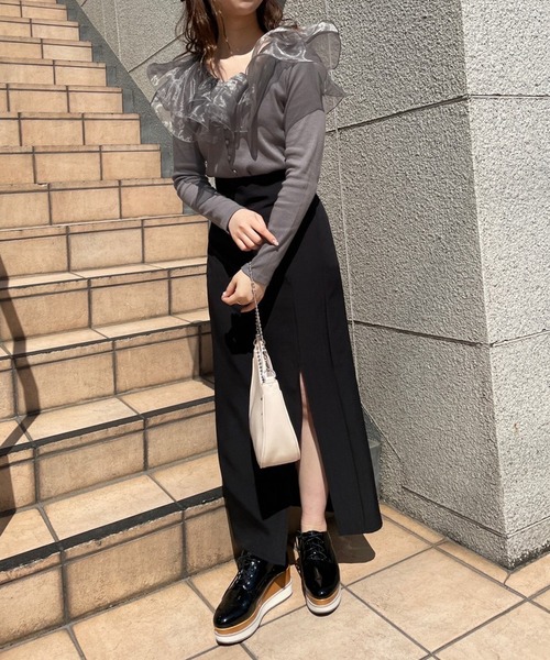 one after another NICE CLAUP（ワンアフターアナザーナイスクラップ）の「Sサイズあり シンプルスリットタイトスカート（スカート・レディース・ブラック/ブラウン/グリーン系その他/ピンク・SMALL/MEDIUM）」の16枚目の写真