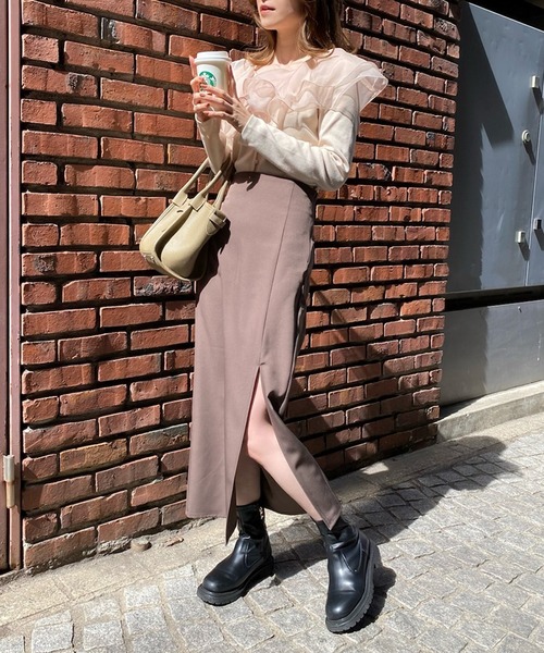 one after another NICE CLAUP（ワンアフターアナザーナイスクラップ）の「Sサイズあり シンプルスリットタイトスカート（スカート・レディース・ブラック/ブラウン/グリーン系その他/ピンク・SMALL/MEDIUM）」の19枚目の写真