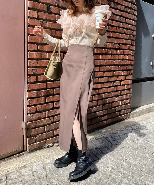 one after another NICE CLAUP（ワンアフターアナザーナイスクラップ）の「Sサイズあり シンプルスリットタイトスカート（スカート・レディース・ブラック/ブラウン/グリーン系その他/ピンク・SMALL/MEDIUM）」の20枚目の写真