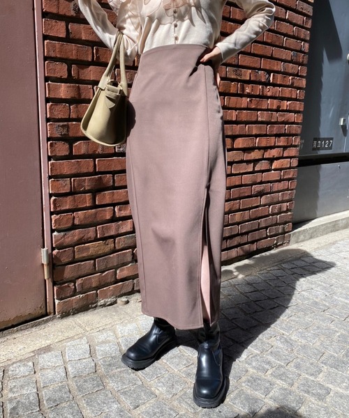 one after another NICE CLAUP（ワンアフターアナザーナイスクラップ）の「Sサイズあり シンプルスリットタイトスカート（スカート・レディース・ブラック/ブラウン/グリーン系その他/ピンク・SMALL/MEDIUM）」の22枚目の写真