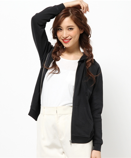 VENCEEXCHANGE（ヴァンスエクスチェンジ）の「BASIC ZIPパーカー（パーカー・レディース・オレンジ/ネイビー/その他31/ブラック・MEDIUM）」の2枚目の写真