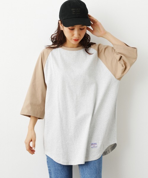 RODEO CROWNS WIDE BOWL(ロデオクラウンズワイドボウル)の「SHARE LOOSE RAGLAN 7Tシャツ(Tシャツ/カットソー・レディース・ベージュ系その他/グリーン系その他/ブルー系その他3・FREE)」の2枚目の写真