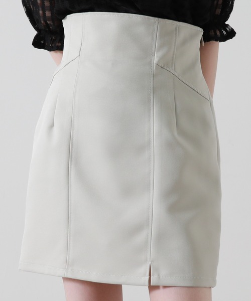 Cheek(チーク)の「【日本製】【サイズ展開あり】ハイウエストスリットミニスカート(スカート・レディース・ブラック/ミント/ベージュ・SMALL/MEDIUM)」の3枚目の写真