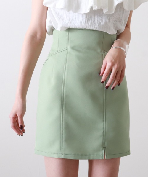 Cheek(チーク)の「【日本製】【サイズ展開あり】ハイウエストスリットミニスカート(スカート・レディース・ブラック/ミント/ベージュ・SMALL/MEDIUM)」の13枚目の写真