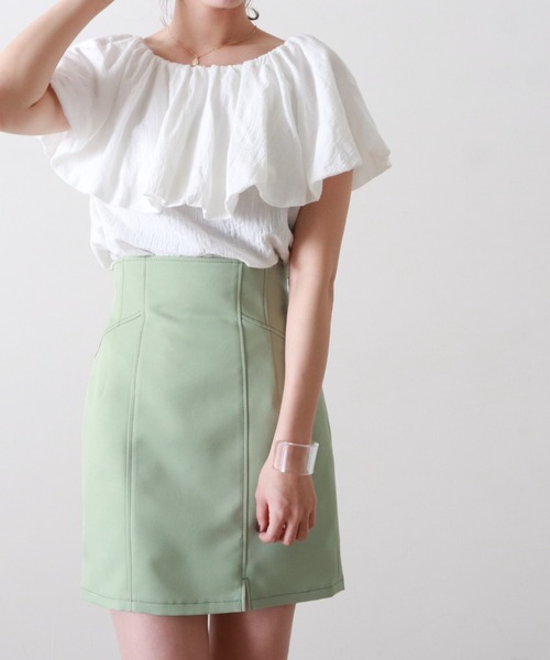 Cheek(チーク)の「【日本製】【サイズ展開あり】ハイウエストスリットミニスカート(スカート・レディース・ブラック/ミント/ベージュ・SMALL/MEDIUM)」の16枚目の写真