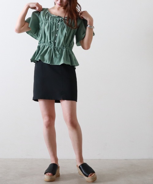 Cheek(チーク)の「【日本製】【サイズ展開あり】ハイウエストスリットミニスカート(スカート・レディース・ブラック/ミント/ベージュ・SMALL/MEDIUM)」の20枚目の写真