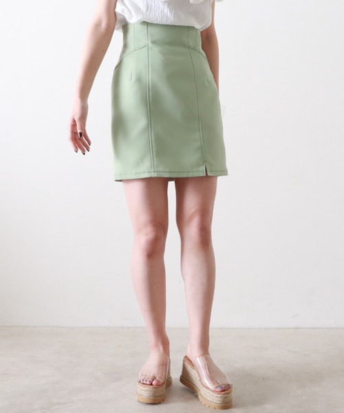 Cheek(チーク)の「【日本製】【サイズ展開あり】ハイウエストスリットミニスカート(スカート・レディース・ブラック/ミント/ベージュ・SMALL/MEDIUM)」の11枚目の写真