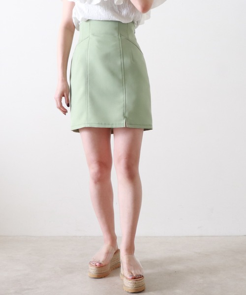 Cheek(チーク)の「【日本製】【サイズ展開あり】ハイウエストスリットミニスカート(スカート・レディース・ブラック/ミント/ベージュ・SMALL/MEDIUM)」の12枚目の写真