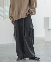 【最安値】 Casper John ジップバギーカーゴパンツ グレー XSサイズ CASPER JOHN（キャスパージョン）の「Synthetic leather wide