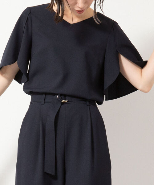 NOLLEY’S Sophi（ノーリーズソフィ）の「麻調チューリップスリーブブラウス（シャツ/ブラウス・レディース・チャコールグレー/ベージュ/パープル/ネイビー/ライトグリーン/カーキ/ピンク・36/38）」の11枚目の写真