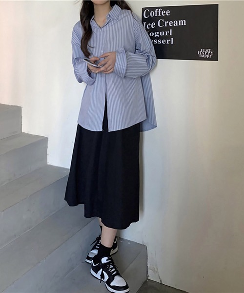 Dita(ディータ)の「ルーズストライプシャツ(シャツ/ブラウス・レディース・アイボリー/ブルー・FREE)」の12枚目の写真