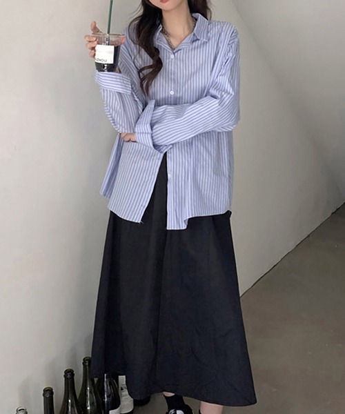 Dita(ディータ)の「ルーズストライプシャツ(シャツ/ブラウス・レディース・アイボリー/ブルー・FREE)」の16枚目の写真