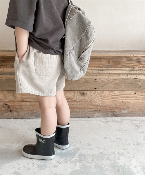 aimoha(アイモハ)の「aimoha-KIDS- 子供服 英字プリント入りハーフパンツ(その他パンツ・キッズ・ベージュ/ネイビー・90/100/110/120/80/130)」の3枚目の写真