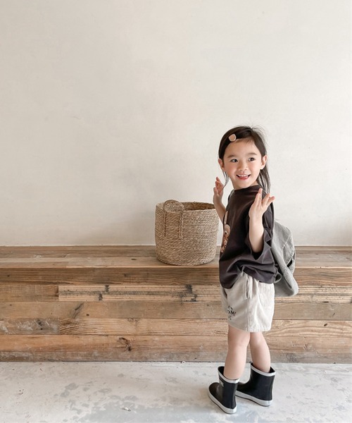 aimoha(アイモハ)の「aimoha-KIDS- 子供服 英字プリント入りハーフパンツ(その他パンツ・キッズ・ベージュ/ネイビー・90/100/110/120/80/130)」の7枚目の写真