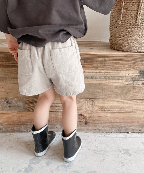 aimoha(アイモハ)の「aimoha-KIDS- 子供服 英字プリント入りハーフパンツ(その他パンツ・キッズ・ベージュ/ネイビー・90/100/110/120/80/130)」の4枚目の写真