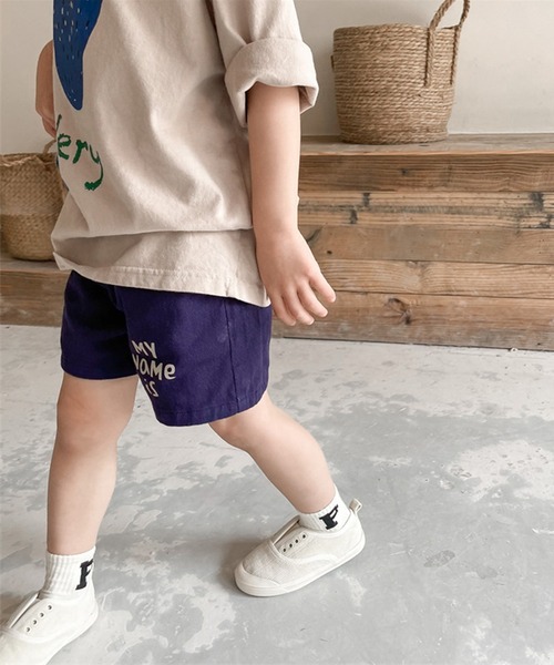 aimoha(アイモハ)の「aimoha-KIDS- 子供服 英字プリント入りハーフパンツ(その他パンツ・キッズ・ベージュ/ネイビー・90/100/110/120/80/130)」の21枚目の写真