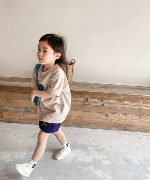 aimoha(アイモハ)の「aimoha-KIDS- 子供服 英字プリント入りハーフパンツ(その他パンツ・キッズ・ベージュ/ネイビー・90/100/110/120/80/130)」の13枚目の写真