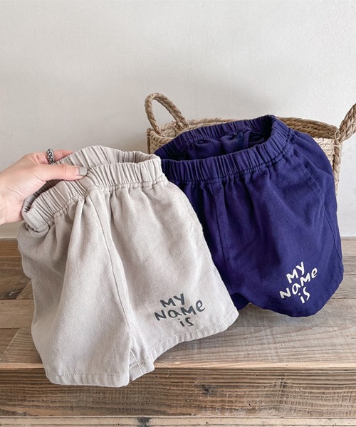 aimoha(アイモハ)の「aimoha-KIDS- 子供服 英字プリント入りハーフパンツ(その他パンツ・キッズ・ベージュ/ネイビー・90/100/110/120/80/130)」の6枚目の写真
