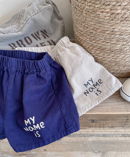 aimoha(アイモハ)の「aimoha-KIDS- 子供服 英字プリント入りハーフパンツ(その他パンツ・キッズ・ベージュ/ネイビー・90/100/110/120/80/130)」の10枚目の写真