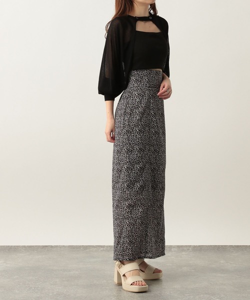 Heather（ヘザー）の「シアーボレロカーディガン　283321（カーディガン/ボレロ・レディース・ブラック/オフホワイト/モカ・FREE）」の5枚目の写真