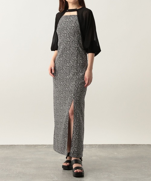 Heather（ヘザー）の「シアーボレロカーディガン　283321（カーディガン/ボレロ・レディース・ブラック/オフホワイト/モカ・FREE）」の6枚目の写真