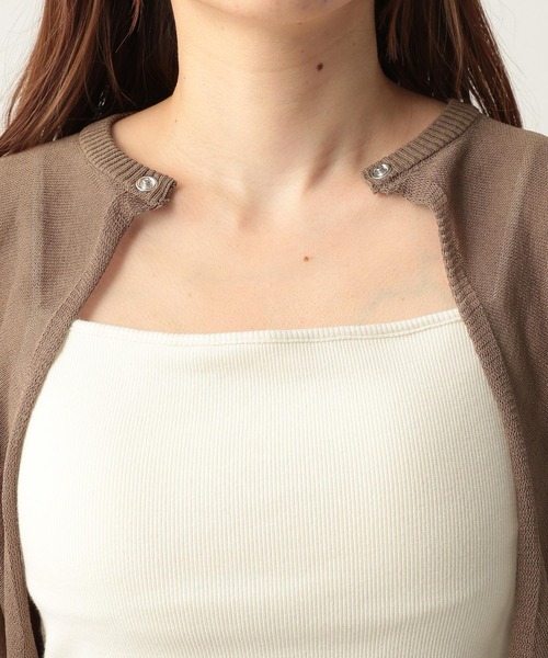 Heather（ヘザー）の「シアーボレロカーディガン　283321（カーディガン/ボレロ・レディース・ブラック/オフホワイト/モカ・FREE）」の17枚目の写真