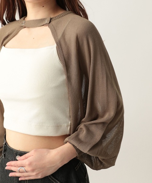 Heather（ヘザー）の「シアーボレロカーディガン　283321（カーディガン/ボレロ・レディース・ブラック/オフホワイト/モカ・FREE）」の18枚目の写真