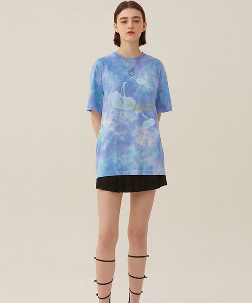 KIRSH(キルシー)の「KIRSH BIG CHERRY DYEING SHORT SLEEVE T-SHIRT LS キルシー ビッグチェリー タイダイTシャツ(Tシャツ/カットソー・レディース・ブルー/オレンジ・ONE SIZE)」の6枚目の写真