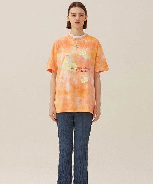 KIRSH(キルシー)の「KIRSH BIG CHERRY DYEING SHORT SLEEVE T-SHIRT LS キルシー ビッグチェリー タイダイTシャツ(Tシャツ/カットソー・レディース・ブルー/オレンジ・ONE SIZE)」の12枚目の写真